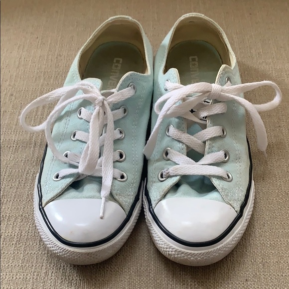 Converse Shoes - Mint green converse low top all stars size 6